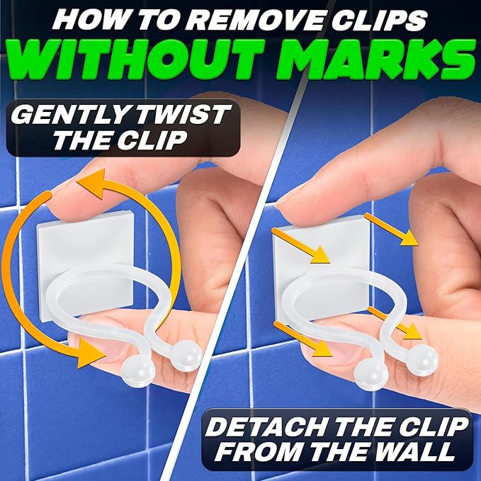 100Pcs Clear Plant Clips for Climbing Plants Indoor - White & Flexible Climbing Plant Wall Clips for Vines - Universal Size Vine Clip Set with Self-Adhesive Mount, Easy Installation and Strong Grip DIMROM