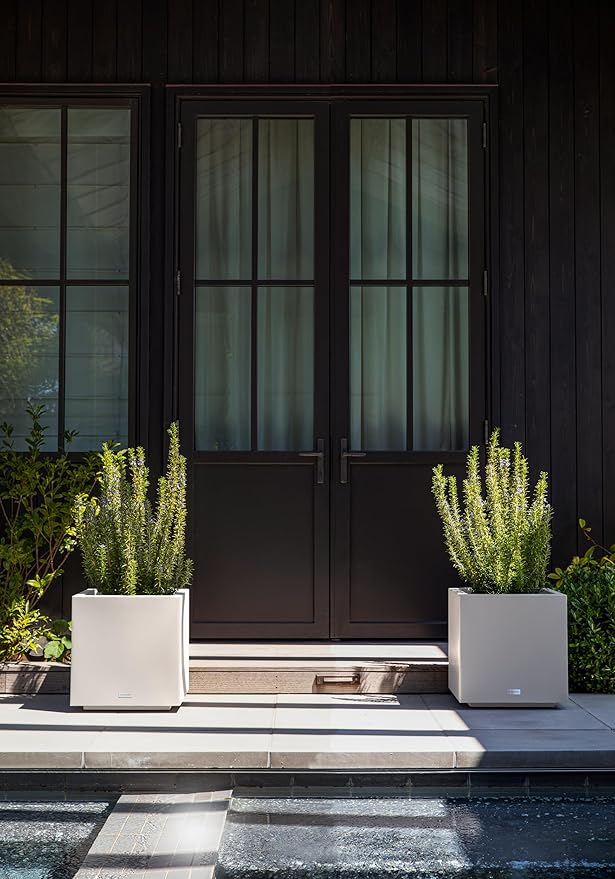 Veradek Block Series Cube Plastic Planter - Large Square Planter for Indoor or Outdoor Patio/Garden | Durable All-Weather Use with Drainage Holes | Modern Décor for Tall Plants, Trees, Flowers VeradekOutdoor