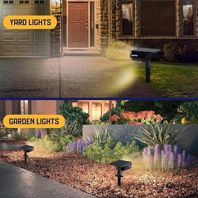Kyosho Solar Outdoor Lights Waterproof IP67, 38 LEDs Solar Spot Lights Outdoor, 2-in-1 Landscape Spotlight with 3 Modes for Lawn, Pathway, Yard, Pool, 4 Pack Kyosho
