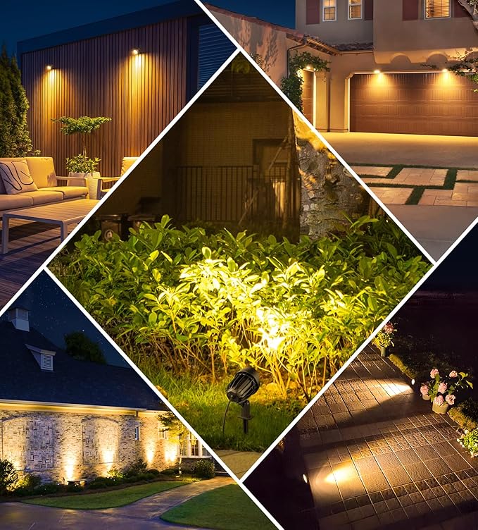MEIKEE 7W 800LM Low Voltage Landscape Lighting, 12V 24V 2700K Warm White LED Landscape Lights IP66 Waterproof Outdoor Spot Lights for Garden Pathway Wall Tree Fence 2-Pack MEIKEE