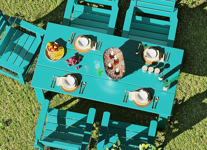 GREENVINES Outdoor Dining Chair | HDPE | Patio Chairs | All-Weather | Aqua GreenVines