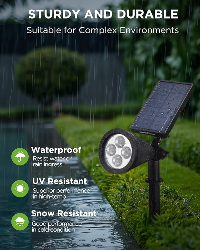 InnoGear Solar Lights Outdoor Waterproof Halloween Christmas Solar Garden Light for Outside Yard Landscape Lighting Pathway Spot Lights Spotlight Wall Light Auto On/Off, 2 Pack (Blue Light) InnoGear