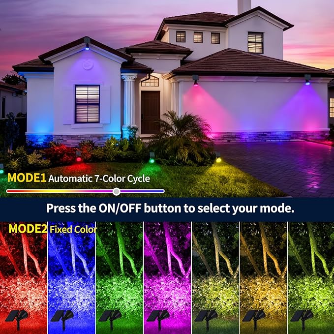 Solar Spot Lights Outdoor Waterproof, 18 LED Solar Powered Landscape Lighting Low Voltage Auto On/Off for Garden, Yard, Tree, Flag, Wall, Pathway, 4 Pack Rootora