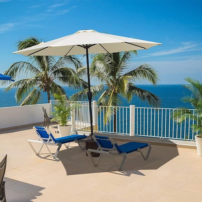 Simple Deluxe 9' Patio Umbrella Outdoor Table Market Yard Umbrella with Push Button Tilt/Crank SimpleDeluxe