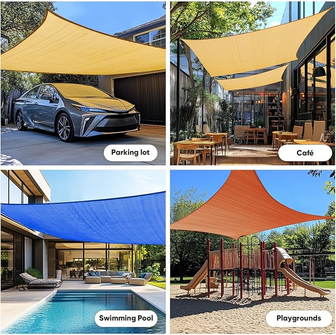Quictent 20x26ft Sun Shade Sail for Patio, 185GSM Heavy Duty Rectangular Outdoor Sunshades UV Block Outside Canopy Cover for Backyard QUICTENT