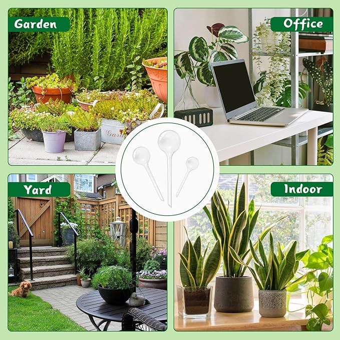 20 PCS Clear Plant Watering Globes,Plastic Self-Watering Bulbs,Self Watering Planter Insert Plant Accessories for Plants Indoor,Outdoor,Flowerpot,Home Garden(Large,Medium,Small) -PlantWateringGlobes-
