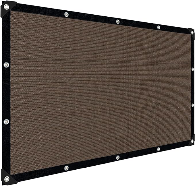 Mocha Sun Shade Cloth,Pergola Shade Cover with Reinforced Grommets,90% Shade Fabric Fence Privacy Screen Balcony,Pergola Shade Cover Canopy Garden Carport Porch Deck Patio Shade Cover,6x12FT IMSGVIFO