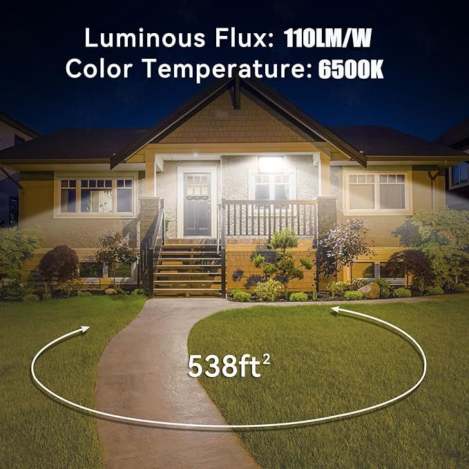 2Pack LED Flood Light Outdoor,250W LED Work Light 25500lmwith 6FT US Plug,IP66 Waterproof Exterior Security Lights,6000K Daylight White Outside Floodlights Slim Design for Playground Yard MUCLUD