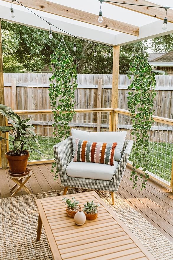 Hollyone Artificial Hanging Plants 6FT Fake Ivy Vine Faux Ivy Leaves Hanging Plant Greenery for Wall House Room Patio Indoor Outdoor Home Shelf Office Wedding Decor Hollyone