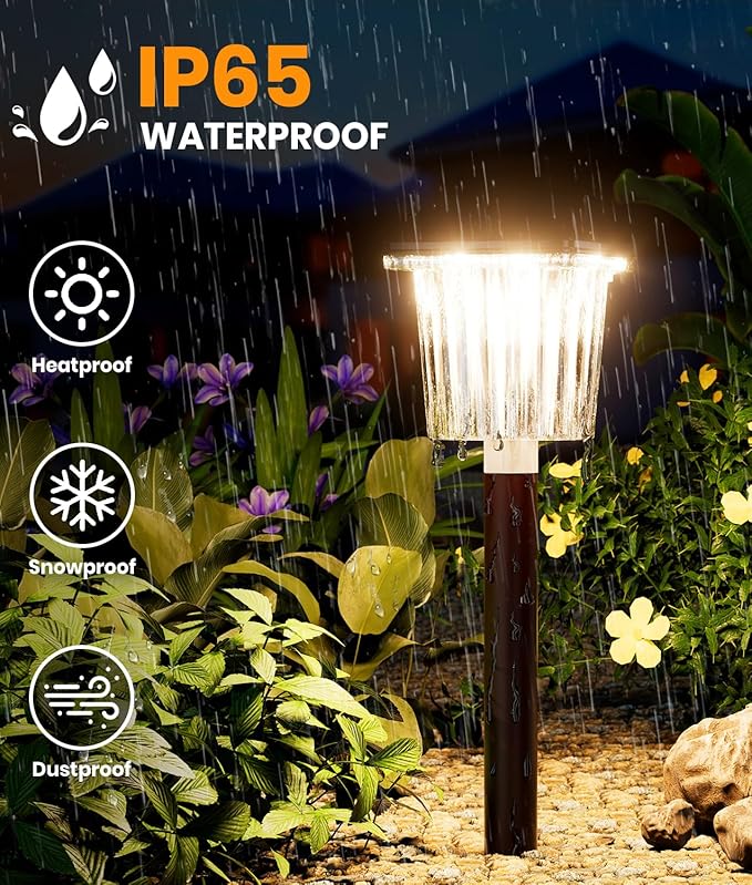 Super Bright Solar Outdoor Lights Waterproof Pathway Powered 4-Pack, Adjustable Warm&Cool White, Garden Decor Outside for Front Porch Yard/Patio/Walkway/Driveway/Lawn/Flowerbed/Landscape Lighting Professionalproductionofsolarlightsoutdoor%EF%BC%9A%EF%BC%89