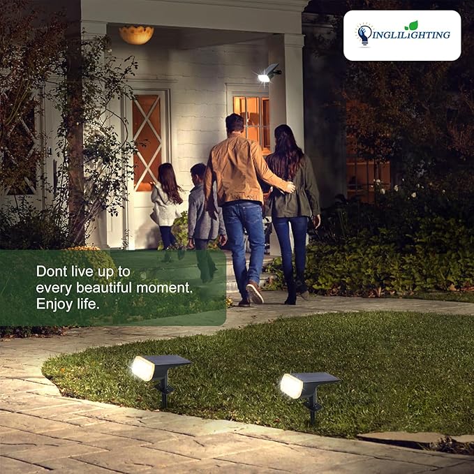 DINGLILIGHTING Waterproof Solar Lights Outdoor: IP65 Led Spot Light Decorations for Garden - 3 Lighting Modes Solar Powered for Yard - Dust to Dawn Uplighting Landscape Pathway Drive Patios 6PC Warm DINGLILIGHTING