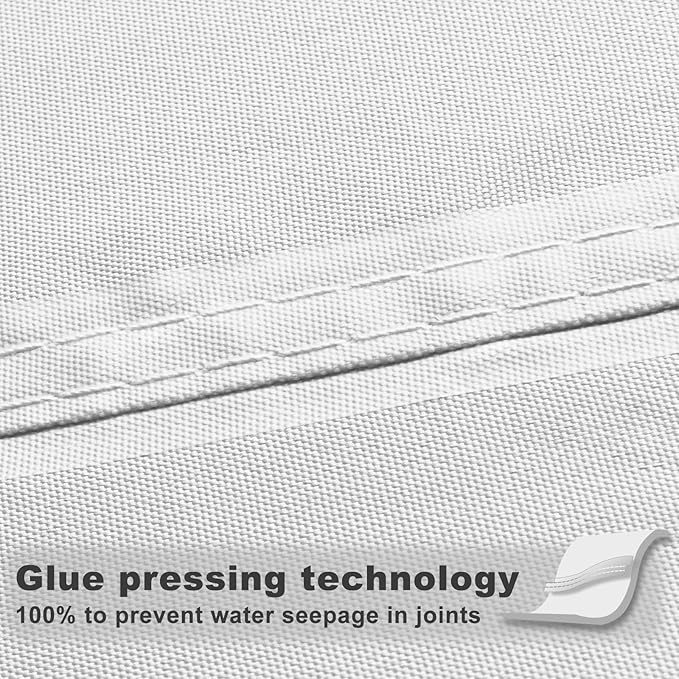 SUNNY GUARD Waterproof Sun Shade Sail 8' x 18' White Rectangle UV Block Sunshade for Backyard Yard Deck Patio Garden Outdoor Activities and Facility(Customized) SUNNYGUARD