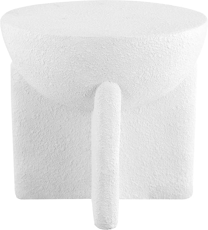 JONATHAN Y TBL1109B Brady 16.25" Minimalist Modern Drum Indoor/Outdoor Accent Table Contemporary, Mid-Century, Art Deco, Bohemian, Patio, Garden, Bathroom, Living Room, White Frosted JONATHANY