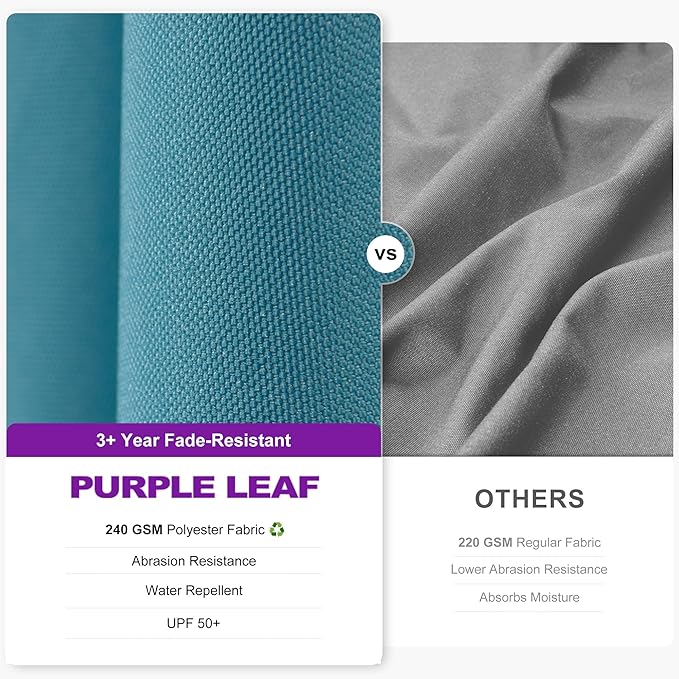 PURPLE LEAF 8.8' X 8.8' Right-left Tilt Patio Umbrella with Base Outdoor Cantilever Swivel Square Umbrella with Tilt Aluminum Offset Umbrella with 360-degree Rotation for Garden Deck Pool Patio Turquoise Blue PURPLELEAF