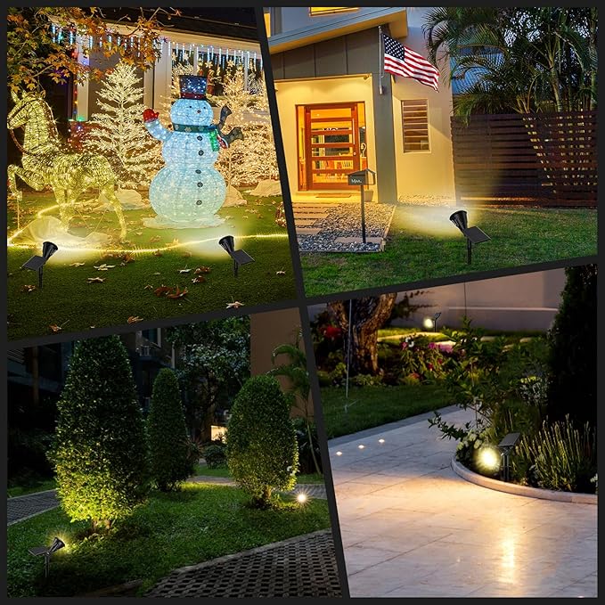 Solar Lights Outdoor, 2-in-1 Decorative Solar Landscape Lighting for Outside, IP67 Waterproof Garden Light Pathway Lighting Decor Led Landscape Lights for Yard Porch Fence Pool XTGTP