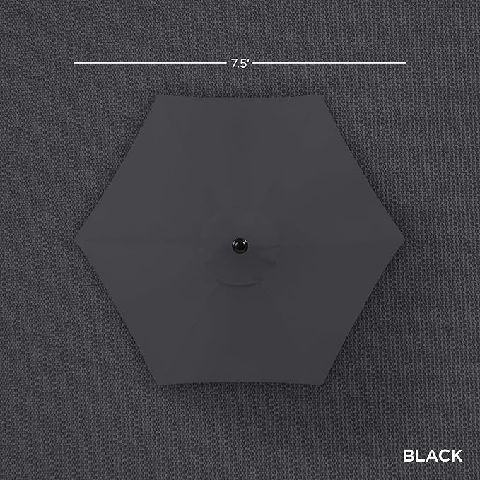 Best Choice Products 7.5ft Heavy-Duty Round Outdoor Market Table Patio Umbrella w/Steel Pole, Push Button Tilt, Easy Crank Lift - Black BestChoiceProducts