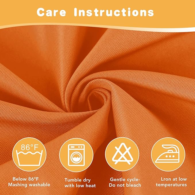 HolidayIdeas Outdoor Curtains for Patio Waterproof, 4 Panels - 54 x 108 Inch - Privacy Protection & Light Filtering Curtains Grommet Outside Curtains for Porch, Backyard (Mecca Orange) HolidayIdeas