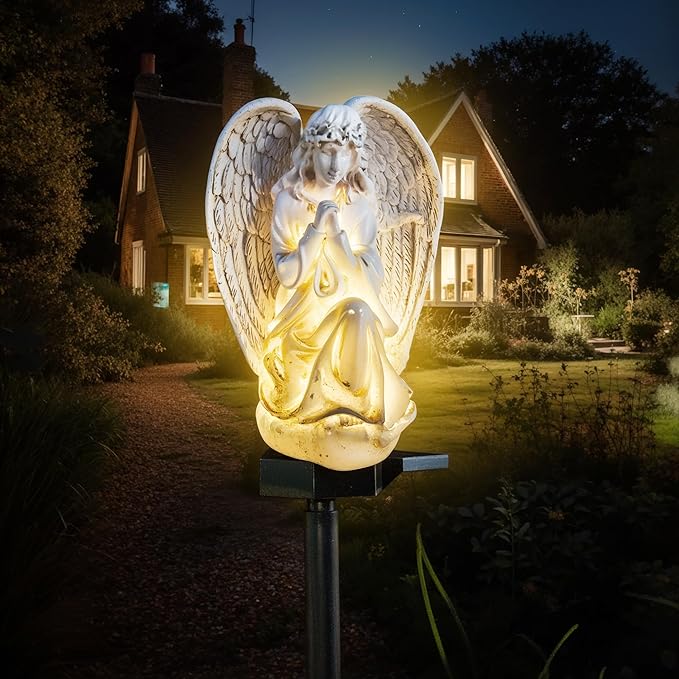 Garden Solar LED Light with Stake, Waterproof Outdoor Decor for Walkway Courtyard Party Decor, White Angel XURLEQ
