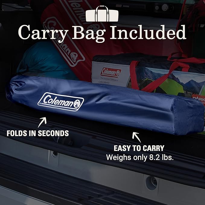 Coleman Portable Camping Chair with 4-Can Cooler, Cushioned Seat & Back with Side Pockets & Cup Holder, Carry Bag Included, Great for Camping, Tailgating, Firepits, Patio, & More Coleman