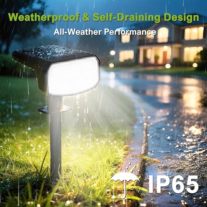 DAMINY Solar Spotlights Outdoor Waterproof IP65,2 CCT(Warm White & Cool White),4 Lighting Modes Solar spot Lights for Yard,Garden,Pathway,Landscape,Auto On/Off-8 Pack DAMINY