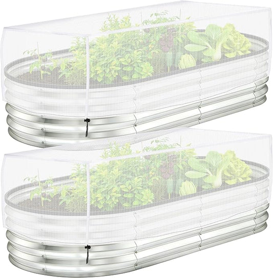 2 Pack Garden Netting for Raised Beds, 55.1" x 30" x 19.6" Garden Bed Insect Bird Netting Cover, Raised Garden Bed Plant Cover Mesh Pest Barrier Screen for Protecting Vegetables Fruits Flowers PurpleStar