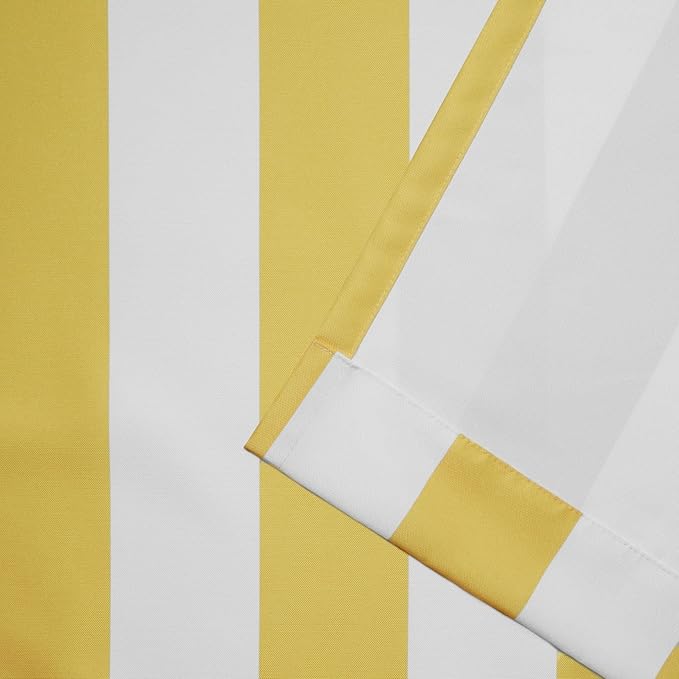 Exclusive Home Canopy Stripe Indoor/Outdoor Grommet Top Curtain Panel, 54"x96", Sunbath / White, Set of 2 Exclusive+Home