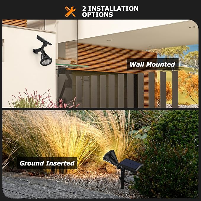 Solar Lights Outdoor, 2-in-1 Decorative Solar Landscape Lighting for Outside, IP67 Waterproof Garden Light Pathway Lighting Decor Led Landscape Lights for Yard Porch Fence Pool XTGTP
