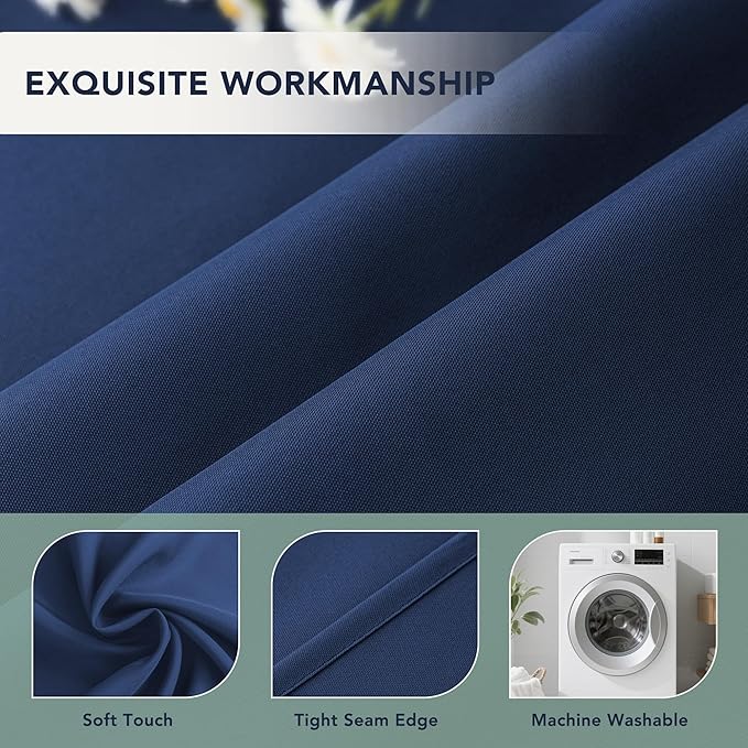 Outdoor Curtains for Patio Waterproof - 6 Panels Privacy Weatherproof Outside Curtains with Grommets for Pergola, Gazebo, Porch, Cabana, Balcony, 54 x 108 Inch, Navy RichSets