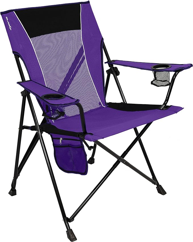 Kijaro Dual Lock Portable Camping Chairs - Enjoy the Outdoors with a Versatile Folding Chair, Sports Chair, Outdoor Chair & Lawn Chair - Dual Lock Feature Locks Position – Kawachi Purple Kijaro
