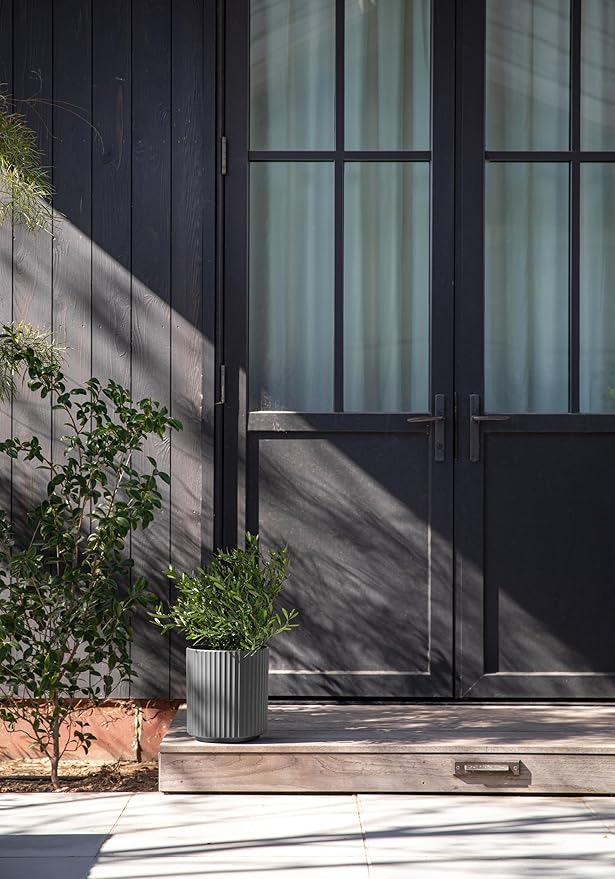 Veradek Demi Series Round Planter for Porch, Patio, Backyard | Durable Plastic-Stone Composite Material | Modern Décor for Tall Plants, Flowers VeradekOutdoor