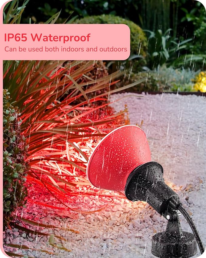 EDISHINE PAR38 Red LED Flood Light Bulbs Outdoor, Dimmable LED Light Bulb, 18W(120W Equivalent), Outdoor Weatherproof Light Bulb, E26 Base, 4 Pack EDISHINE