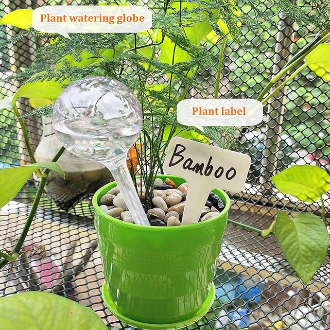 Plant Automatic Watering Devices, Clear Plastic Self-Watering Bulbs Flower Automatic Watering Device While Away Garden Waterer for Plant Indoor Outdoor MOONSOUND