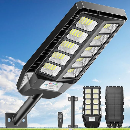 Deepn Solar Lights Outdoor, IP66 Waterproof Street Lights Outdoor, 6500K Dusk to Dawn Solar Security Flood Lights Motion Sensor with Remote Control for Yard, Entryway Garage, Porch 1 Pack DEEPN