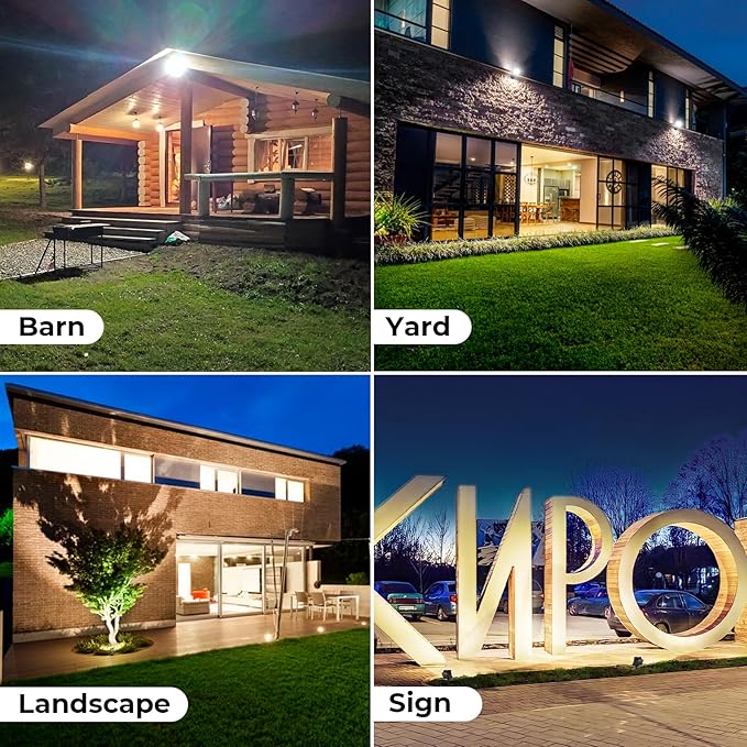 CINOTON 20W LED Flood Lights Outdoor, IP65 Waterproof Exterior Security Wall Lights with 180°Knuckle, 2800LM 120V Outside Aluminum Lighting Fixture for Patio Porch Barn Garage 5000K 2 Pack, UL Listed CINOTON