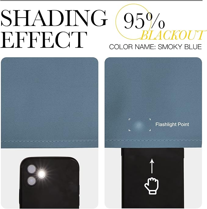 NICETOWN Blackout Curtain Panel - (Stone Blue Color) Light Blocking Room Darkening Window Drape for Nursery/Bedroom, Ring Top, W52 x L84, 1 PC NICETOWN