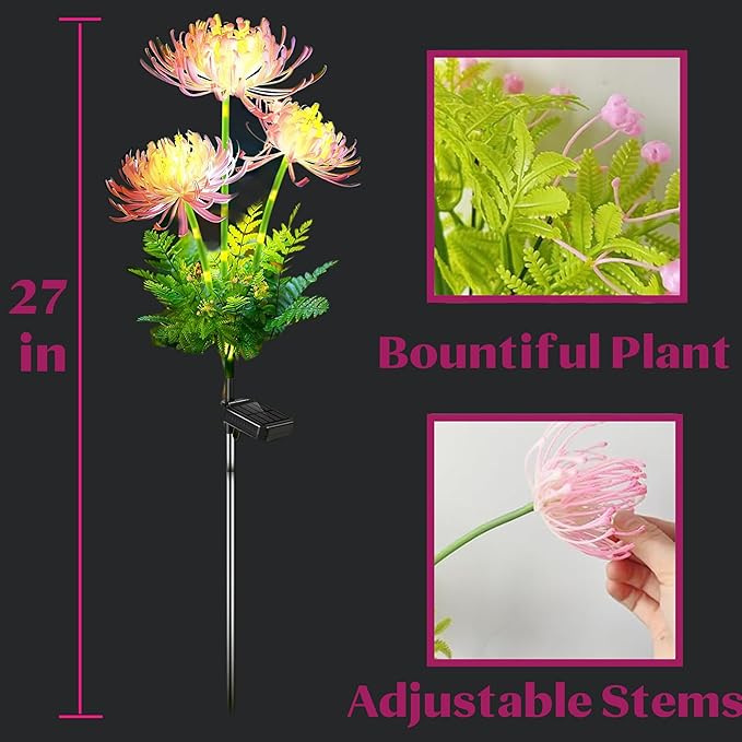 Solar Garden Lights Glowing Flowers & Stems, Outdoor Garden Decoration, Yard Decor StarryMine