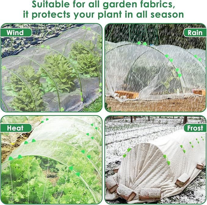 60 Pcs Garden Hoops for Raised Beds, 12 Sets Greenhouse Hoops Grow Tunnel Rust-Free Fiberglass Hoop House Kit, Plant Support Garden Stakes Hoops Frame for Netting Shade Cloth Row Cover Garden Supplies LifeisLuck