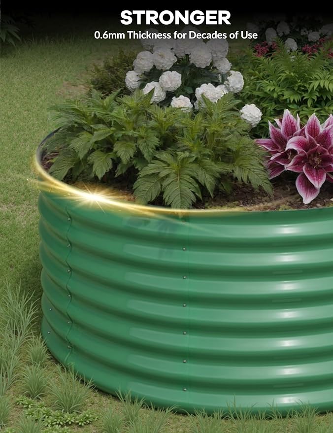 2 Pcs Raised Garden Beds Outdoor 8x4x1.5 ft - Galvanized Steel Planter Box for Vegetables, Flowers, Rust-Resistant Garden Box, Easy Assembly Raised Beds, Durable Planters for Outdoor Plants, Green GarveeLife
