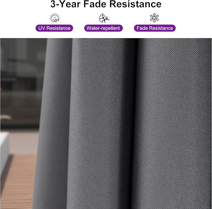 PURPLE LEAF 8' X 8' Patio Umbrella with Steel Plate Base for Pool 7' High Offset Outdoor Cantilever Umbrella Swimming Pool Umbrella with 360°Rotation for Poolside Light Grey PURPLELEAF