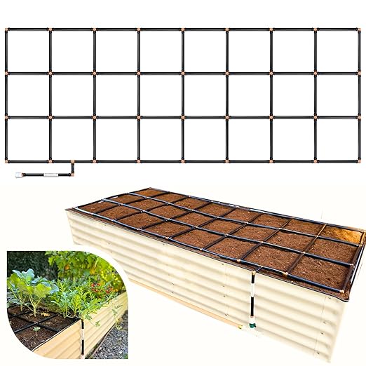 The Garden Grid | Pre-Assembled Garden Bed Watering System – Waters Every Plant Evenly, 2-Minute Setup, Hassle-Free Design Lasts 5–10x Longer Than Drip Kits | USA-Made | 3x8 (33.5"x88") GardenInMinutes