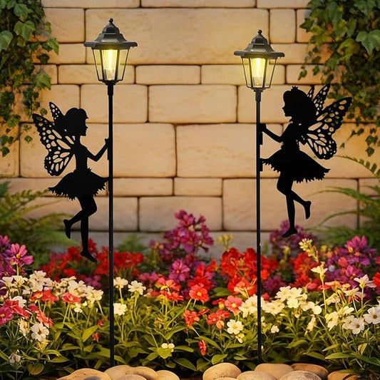 ZKLiLi Fairy Solar Garden Light,Outdoor Garden Fairy Decor Waterproof Large Hanging Lantern Lights Decorations for Patio Yard Porch Lawn Pathway Statues Outdoor Decor Gifts（Warm Light） ZKLiLi