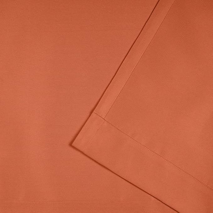 Exclusive Home Cabana Solid Indoor/Outdoor Light Filtering Hook-and-Loop Tab Top Curtain Panel Pair, 54"x120", Mecca Orange Exclusive+Home
