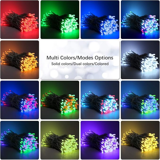 Brizled Color Changing String Lights, 33ft 100 LED Pasrel Easter Mini Lights with Remote, Dimmable RGB Lights String Clear Wire, Indoor USB Twinkle Light for Christmas Halloween Year-Round Decor Brizled