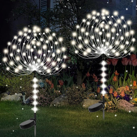 Garden Decor Solar Lights Outdoor,155LED 8 lighting modes pole light Waterproof White Solar Garden Lights for Christmas, Halloween Decoration,Yard, Patio, Porch,Flower Pot,Pathway (2Pack) Rootora