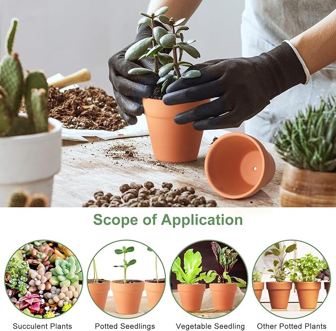 Terra Cotta Pots, 24 Pack 3.15 Inch Mini Clay Pot with Drainage Holes,Cactus Flower Nursery Terracotta Pots for Indoor/Outdoor Succulent Plants, Crafts, Wedding Favor Baxrou