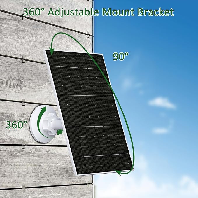 Zivif 7W Solar Panel for Security Camera for Arlo Essential 2K (2nd Gen), Essential XL & Spotlight Cameras, Solar Panel with USB-C/Micro USB Port for 5V Battery Cameras, 2 Pack Zivif