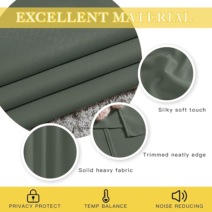 NICETOWN Sliding Door Curtains 84 inches Long, Grommet Blackout Thermal Patio Door Curtain Panel Sliding Door Drapes/Draperies for Room Divider (1 Panel, Dark Mallard, W80 x L84) NICETOWN