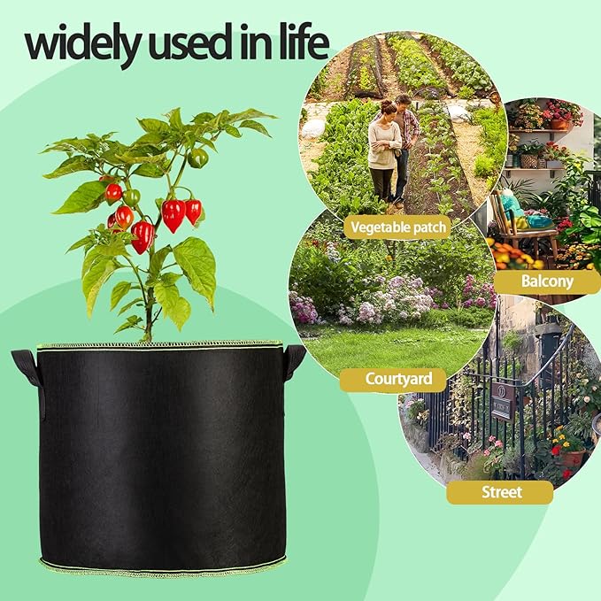 1-Pack 100 Gallon Plant Grow Bags, Thickened Nonwoven Fabric Pots with Handles,Sturdy Garden Planters Aeration Gardening Container to for Plants, Vegetables, and Flowers FVOTNW