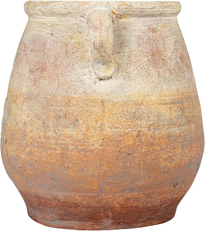 Creative Co-Op Whitewashed Terra-Cotta Urn, Beige CreativeCo-Op