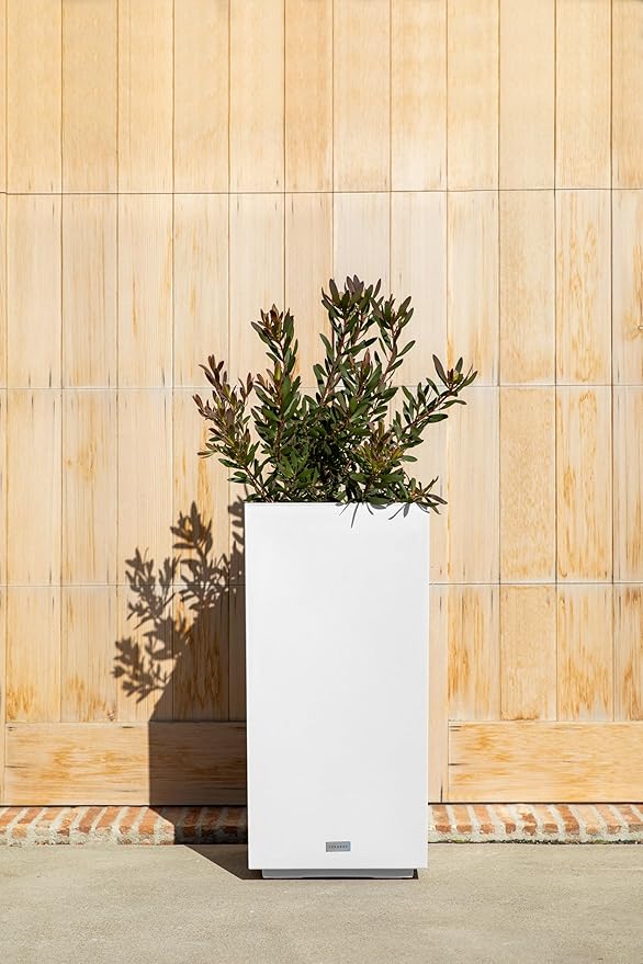 Veradek Block Series Pedestal Planter - Tall Planter for Indoor or Outdoor Front Porch | All-Weather Use with Removable Insert Bucket | Modern Décor for Flowers, Tall Trees, Faux Plants VeradekOutdoor